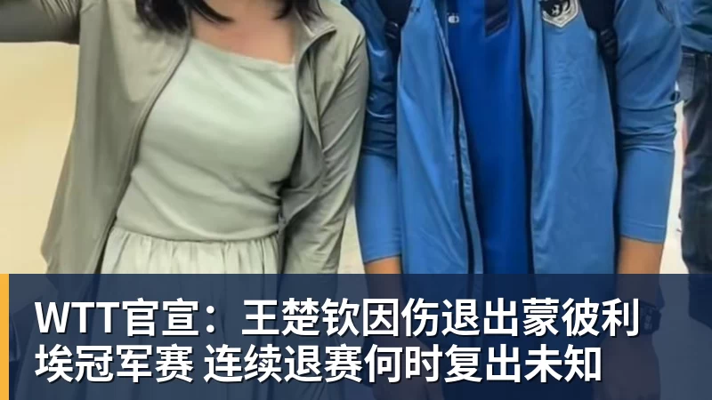 WTT官宣：王楚钦因伤退出蒙彼利埃冠军赛 连续退赛何时复出未知